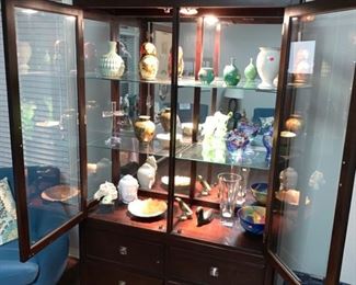 STEVE SILVER CO. 2 PIECE CHINA CABINET                   78" H x 48" W x 19" D