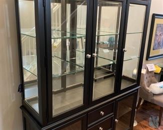 AMERICAN DREW 2 PIECE CHINA CABINET                 82" H x 60" W x 19" D