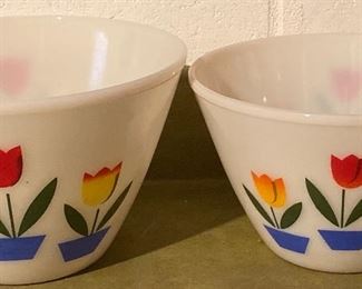 Vintage Fire King tulip mixing bowls