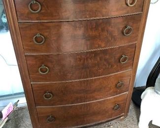 Burled mahogany antique chest