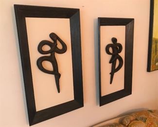 Cool Mid Century abstract framed art