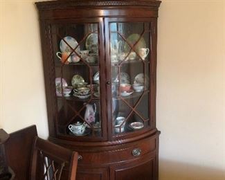 Duncan Phyfe curved china cabinet