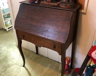 Tiger oak antique secretary desk, late 1800's