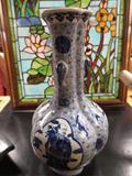 LARGE ANTIQUE CHINESE BLUE & WHITE YONGZHENG VASE (1723-1735) WITH YONGZHENG MARK ON BASE, APPROX 15 1/2" HIGH