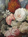 REINHARD MICHEL (GERMAN, 1927) ORIGINAL OIL ON CANVAS, FLORAL STILL LIFE IN THE MANNER OF DUTCH 18TH CENTURY MASTERS, CIRCA 1960, AUTHENTICATED AND APPRAISED BY PATRICK COFFEY, CERTIFIED FINE ARTS APPRAISER, IN 2005, APPROX 29.5" X 23.5" VISIBLE, APPROX 38" X 32" FRAMED