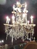 Vintage crystal and bronze chandelier