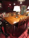 Century Furniture Asian motif dining table with 6 chairs