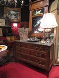 Antique marble top chest