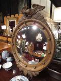 Vintage Federal style mirror with eagle and convex glass