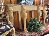 LION'S HEAD MARBLE TOP CONSOLE