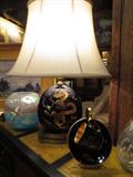 ROSENTHAL COBALT PORCELAIN LAMP WITH GOLD DRAGONS