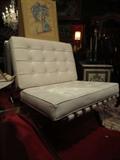BARCELONA STYLE CHAIR IN WHITE LEATHER