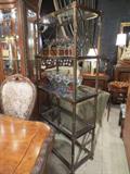 BRASS ETAGERE WITH BRONZED FINISH