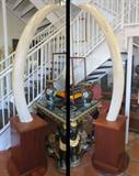 EXTREMELY RARE 6.5 FT TALL GENUINE AFRICAN IVORY TUSKS CIRCA 1954 WITH COMPLETE DOCUMENTATION AND PROVENANCE.  A ONCE IN A LIFETIME OPPORTUNITY!