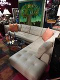 ROCHE BOBOIS CREAM LEATHER SECTIONAL SOFA