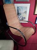 MADE IN ITALY MODERN DESIGN WICKER AND CHROME ROCKER