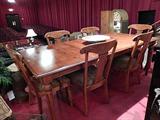 ETHAN ALLEN MAPLE DINING TABLE WITH 6 CHAIRS