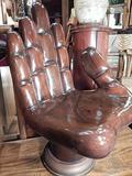 CARVED MAHOGANY HAND FORM CHAIR, IN THE STYLE OF PEDRO FRIEDEBERG, CIRCA 1960's/70's