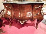 FRENCH LOUIS XV STYLE BOMBE CHEST WITH ORMOLU MOUNTS