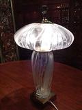 ETCHED CRYSTAL MUSHROOM LAMP WITH CRYSTAL SHADE