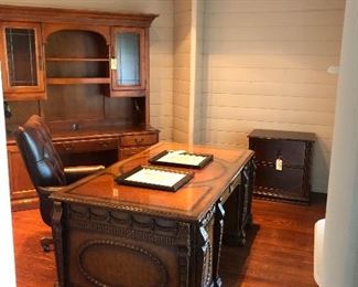 Gorgeous Desks and desk hutch!  DESK AND CHAIR ARE SOLD - as is FILE CABINET