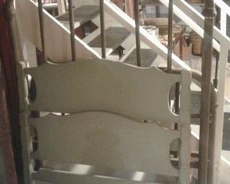 Brass bed, twin head and footboard