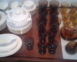 Wheat dinner ware, amber glass ware that makes it nicely