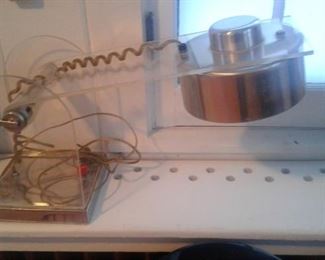 Lucite bar lamp, dice on off switch