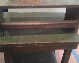 primitive bench and stool