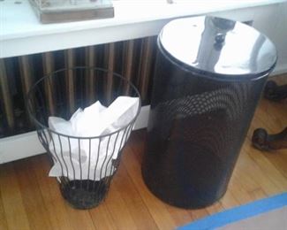 mid century hamper and wate basket