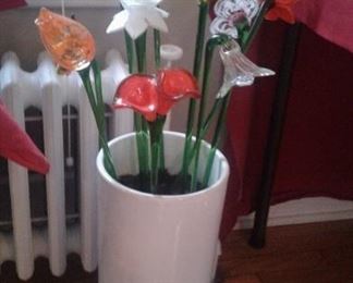 Murano type glass flowers