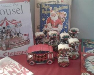 Mr. Christmas Carousel and Also the Calliope Carousel and Carl's Santa Sack, vintage Christmas books