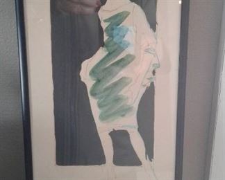 UNIQUE FRANCESCO DESIGNER SIGNED ART WITH FABRIC SWATCH