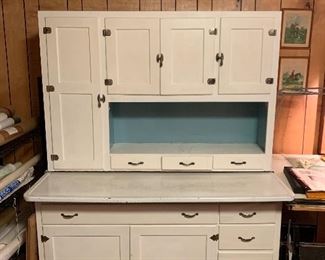 Antique Hoosier Cabinet - Painted with Bread Drawer