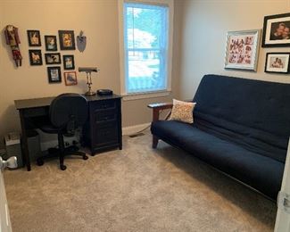 Futon, Desk & Chair