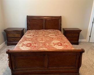 Sleigh Bed with Matching End Tables