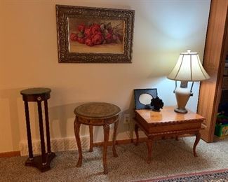 Various Tables including plant stand