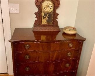 4 Drawer Antique Chest, Antique Gingerbread Clock