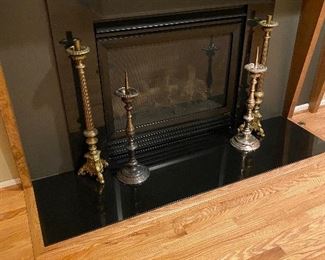 LARGE BRASS CANDLE HOLDERS