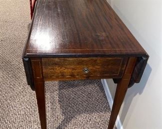 ANTIQUE DROP LEAF TABLE AND 2 CHAIRS
