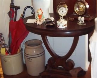 Antique Parlor Table and Crockery