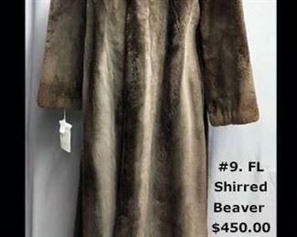 #9.  Floor Length Shirred Beaver - $450.00