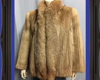 #2493. Autumn Haze Corduroy Jacket Trimmed in Fox - $495.00