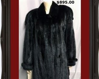#2565. Fingertip Length Black Mink - $895.00