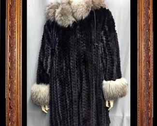 #2547.  Shirred Mink & Fox Trimmed Hood - $795.00