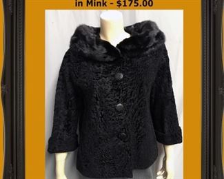 #2562.  Persian Lamb Trimmed in Mink - $175.