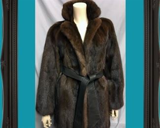 #2617.  Mahogany Mink Stiller with Belt - $795.