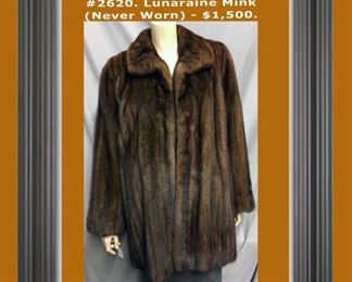#2620.  Lunaraine Mink (Never Worn) - $1,500.