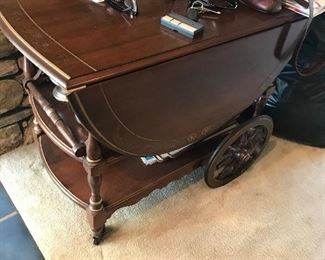 Drop leaf butlers cart