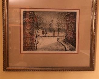 Snow scene print 